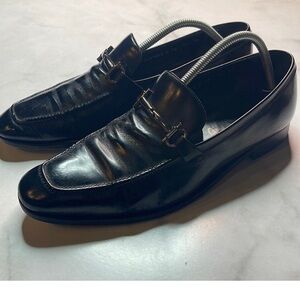 Salvatore ferragamo black leather shoes size 10EE